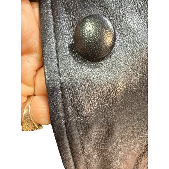 Vintage Leather Jacket with Floral Applique - Size M, Artistic Boho Statement Ou - Picture 3 of 16